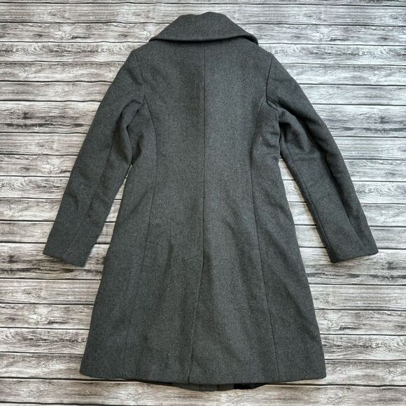 Cole Haan Women's Wool Blend Pea Coat 6 Charcoal Grey Gray Full Zipper Zip Lined - Picture 2 of 16